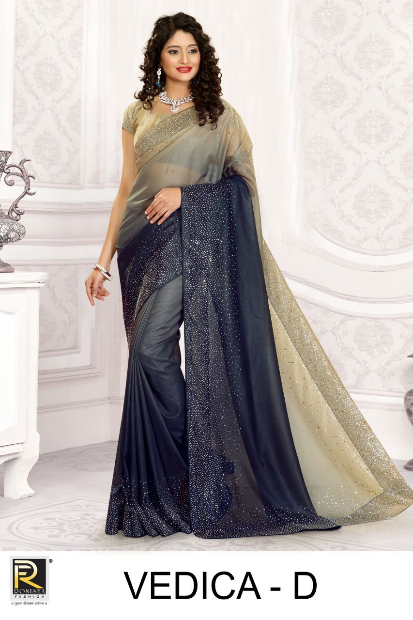 Ronisha Vedica Latest Heavy Designer Lycra Party Wear Fancy Saree Collection
